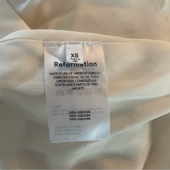 Reformation nera ivory white strapless tiered smocked midi dress 20707 - Picture 10 of 12